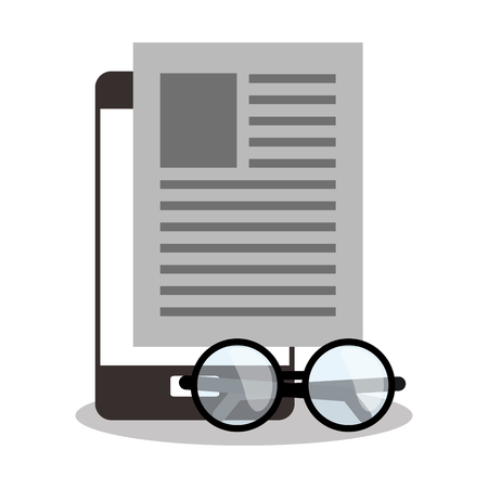 smartphone and documents related icons over white background. colorful design.vector illustrationのイラスト素材