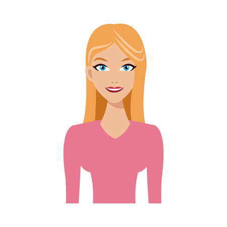 woman cartoon icon over white background. colorful design. vector illustrationのイラスト素材