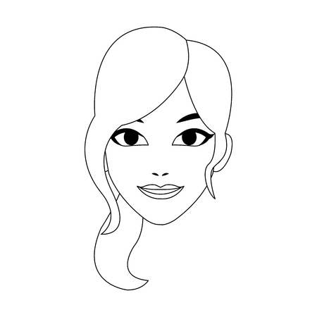 face of young pretty woman icon image vector illustration designのイラスト素材
