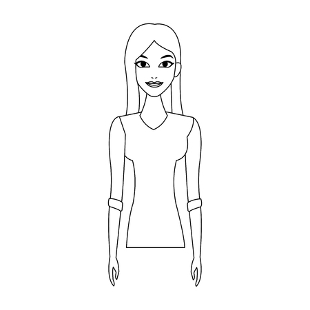 young slim pretty woman icon image vector illustration designのイラスト素材