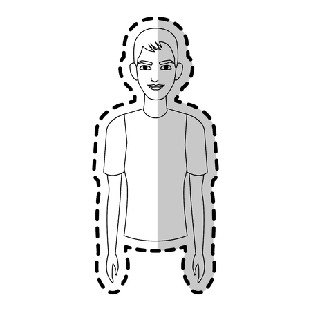 young handsome man wearing t shirt  icon image vector illustration designのイラスト素材