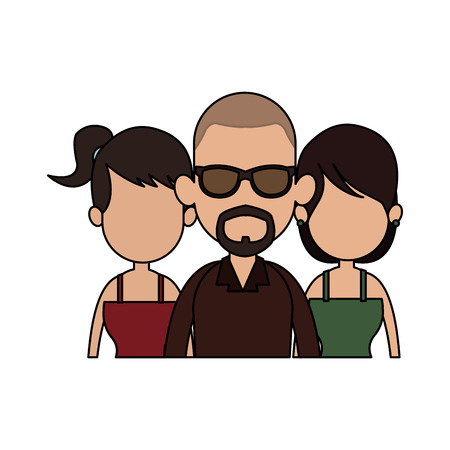 three people cartoon  icon image vector illustration designのイラスト素材