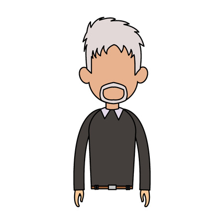 man with white hair and beard cartoon icon image vector illustration designのイラスト素材