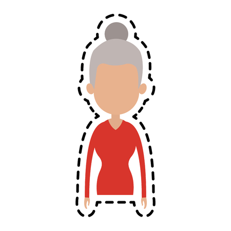 elderly woman cartoon icon image vector illustration designのイラスト素材