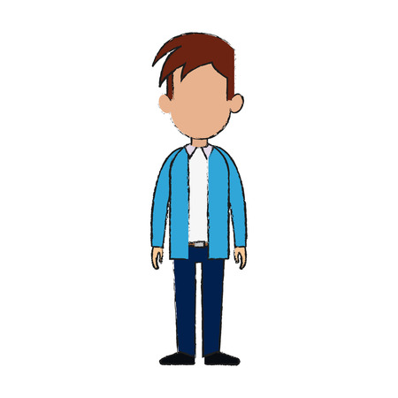 man cartoon icon over white background. vector illustrationのイラスト素材