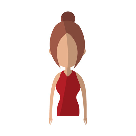 woman cartoon icon over white background. colorful design. vector illustrationのイラスト素材