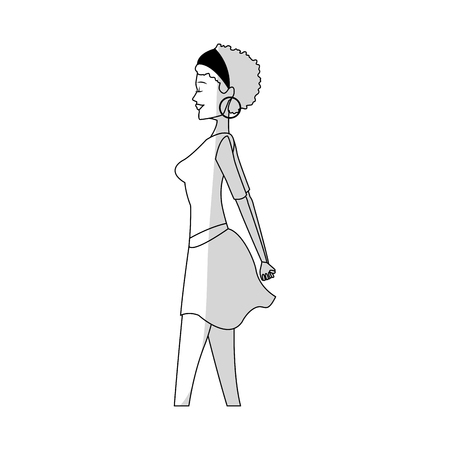 woman cartoon icon over white background. vector illustrationのイラスト素材
