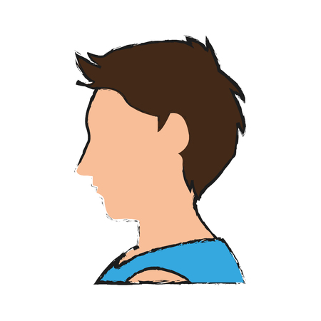 man cartoon icon over white background. vector illustrationのイラスト素材