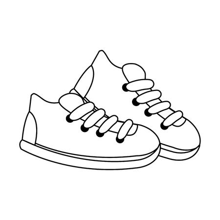 sport shoes icon over white background. vector illustrationのイラスト素材