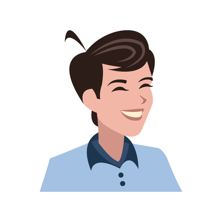 man cartoon icon over white backgorund. colorful design. vector illustrationのイラスト素材