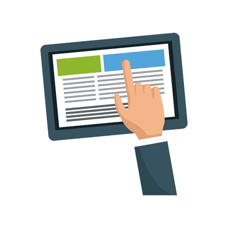 tablet device icon over white background. vector illustrationのイラスト素材