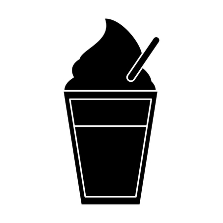 glass cup cold coffee fresh pictogram vector illustration eps 10のイラスト素材