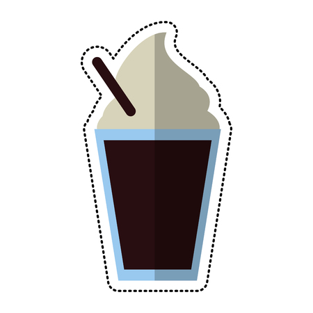 cartoon glass cup cold coffee fresh vector illustration eps 10のイラスト素材