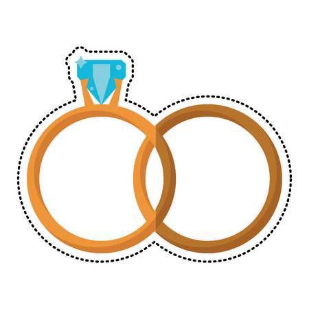 Gold rings luxury wedding vector illustrationのイラスト素材