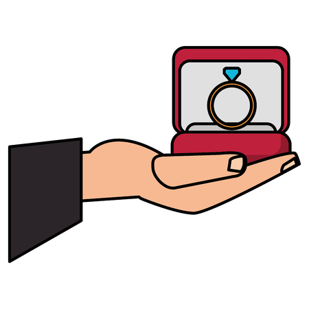 hand holding box ring vector illustration eps 10のイラスト素材