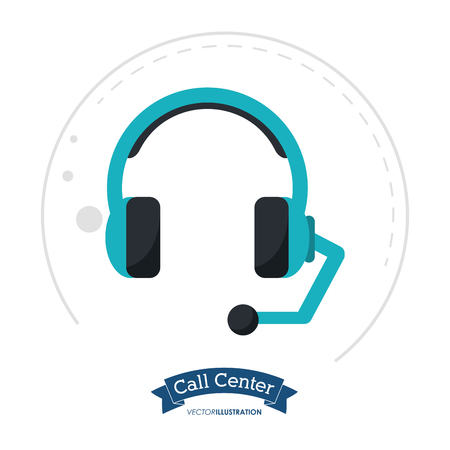 call center headset communication client vector illustration eps 10のイラスト素材