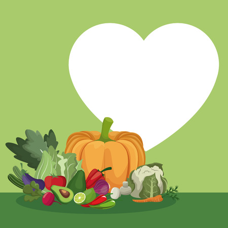 vegetables fresh ingredients heart healthy food image vector illustration eps 10のイラスト素材