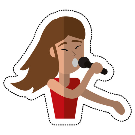 dancing girl party celebrate vector illustrationのイラスト素材