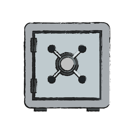 safe box icon over white background. vector illustrationのイラスト素材