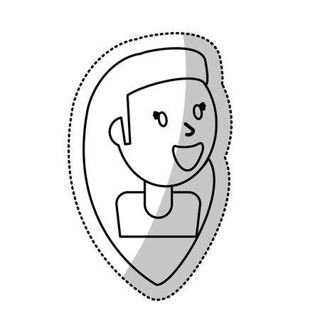 smiling girl female outlineのイラスト素材