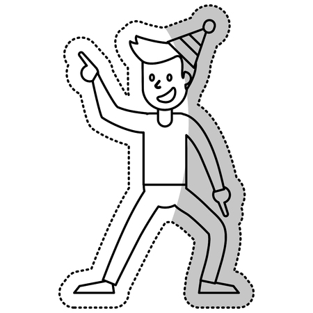 guy dance celebrate funnyのイラスト素材