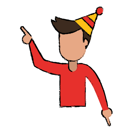 male boy joy celebrationのイラスト素材