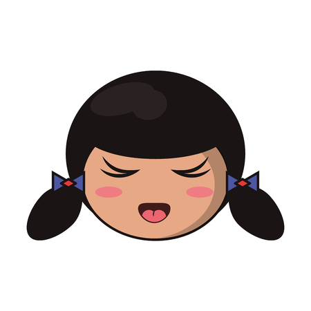 beauty face kokeshi girl japanese vector illustration eps 10のイラスト素材