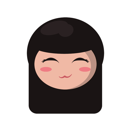 beauty face kokeshi girl japanese vector illustration eps 10のイラスト素材