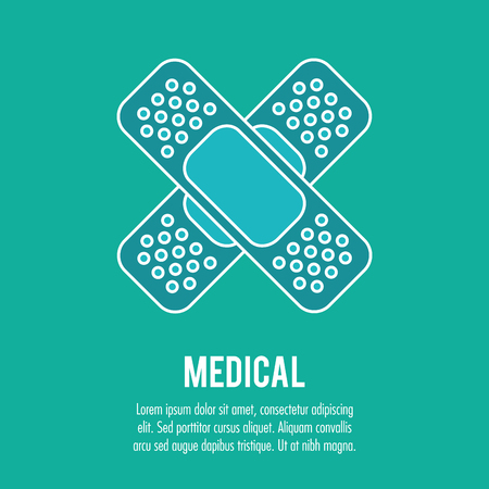 first aid plaster band medical health careのイラスト素材