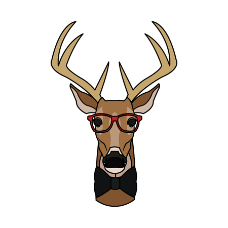 deer or stag hipster animal icon image vector illustration designのイラスト素材