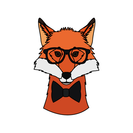 fox hipster animal icon image vector illustration designのイラスト素材