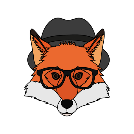 fox hipster animal icon image vector illustration designのイラスト素材