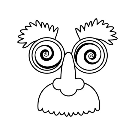 disguise mask icon over white background. vector illustrationのイラスト素材