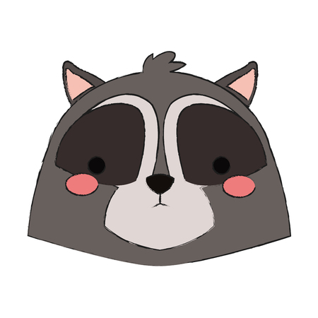 cute raccoon icon over white background. vector illustrationのイラスト素材