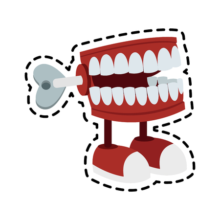 chattering teeth wind up toy icon image vector illustration designのイラスト素材