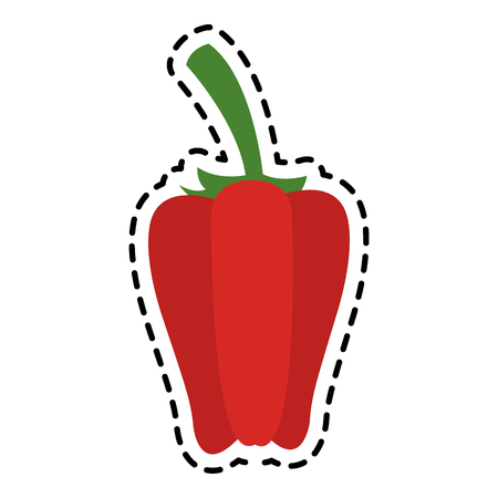 red bell pepper vegetable icon image vector illustration designのイラスト素材