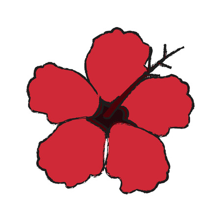 tropical flower icon over white background. vector illustrationのイラスト素材