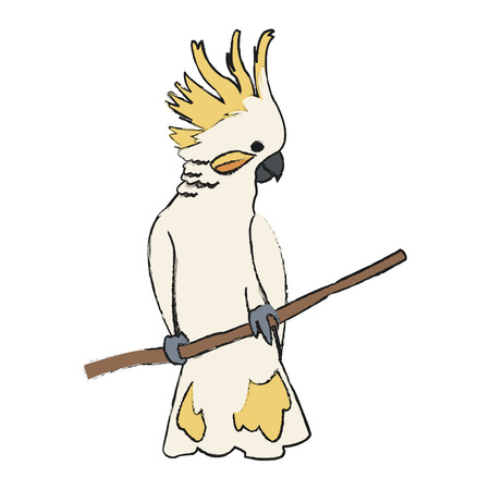 cockatoo bird icon over white background. vector illustrationのイラスト素材