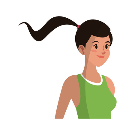 woman cartoon icon over white background. colorful design. vector illustrationのイラスト素材