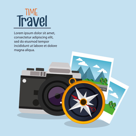 time travel photo camera compass navigationのイラスト素材