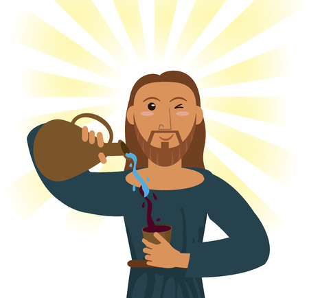 jesus christ water wine religious symbol vector illustration eps 10のイラスト素材