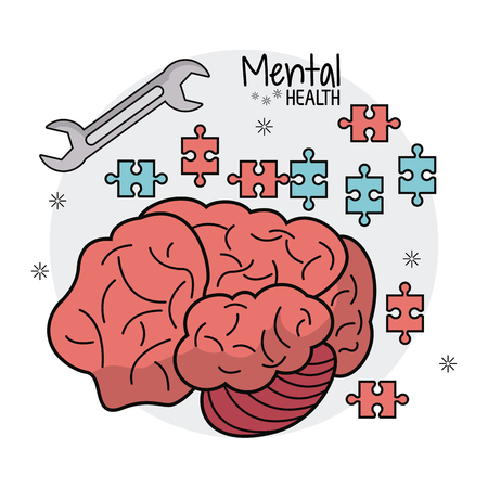 mental health brain puzzle innovation vector illustration eps 10のイラスト素材