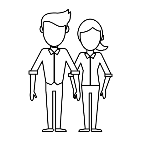outlined couple people relationship vector illustration eps 10のイラスト素材