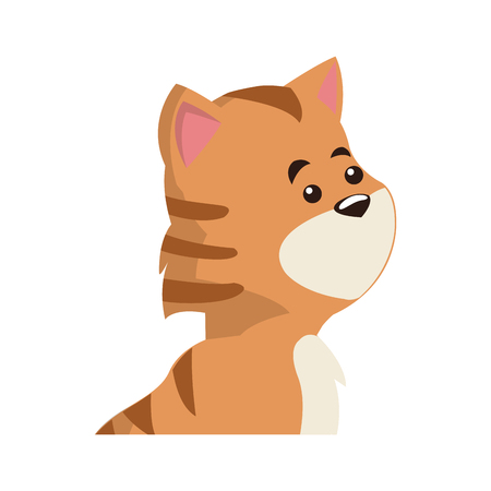 cute cat animal, cartoon icon over white background. colorful design. vector illustrationのイラスト素材