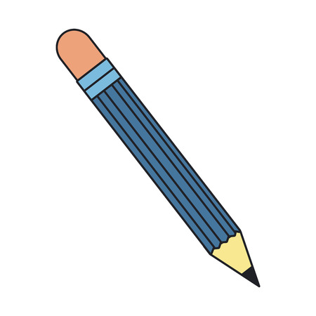 Blue pencil icon over white background. colorful design. vector illustrationのイラスト素材