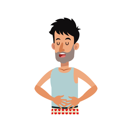 Man with rest position, cartoon icon over white background. colorful design. vector illustrationのイラスト素材