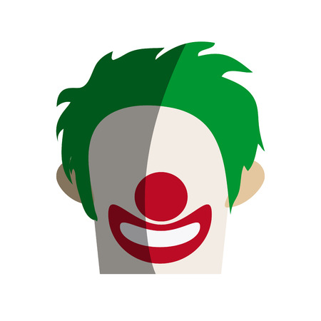 circus clown cartoon icon over white background. colorful design. vector illustrationのイラスト素材