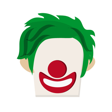 circus clown cartoon icon over white background. colorful design. vector illustrationのイラスト素材