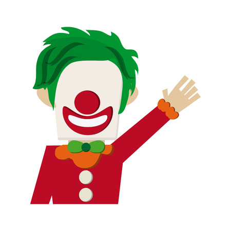 circus clown cartoon icon over white background. colorful design. vector illustrationのイラスト素材