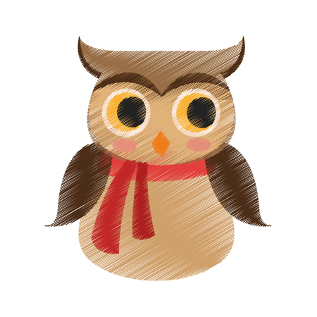 owl with scarf icon image vector illustration designのイラスト素材